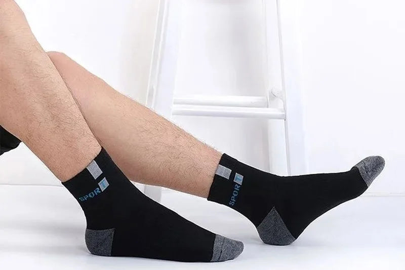 10pairs Breathable Cotton Sports Stockings Men Bamboo Fiber Autumn and Winter Men Socks Sweat Absorption Deodorant Business Sox