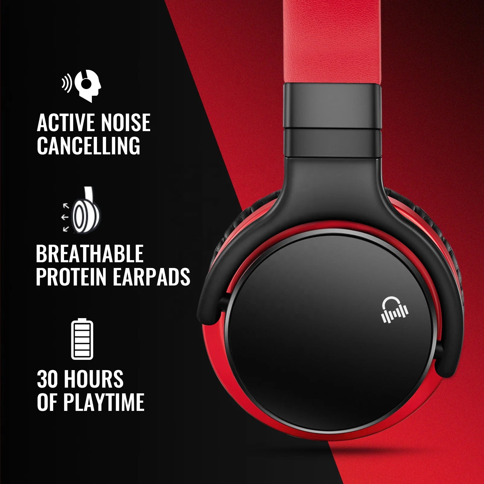 E7C ANC Wireless Headphones for Sports Active Noise Cancelling Headset for Study