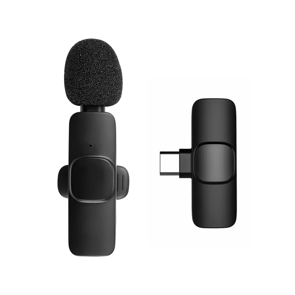 Wireless Lavalier Microphone Noise Cancelling Audio Video Recording Mini Mic for iPhone Android Xiaomi Live Broadcast Game Mic