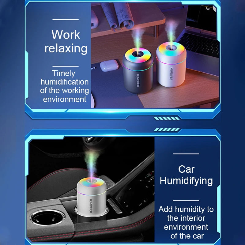 Mini Air Humidifier Usb Aroma Diffuser 180ml Essential Oil Purifier Cool Mist Sprayer Car Home Bedroom LED Desktop humidificador