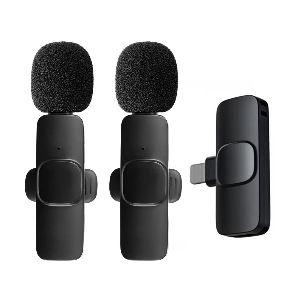 Wireless Lavalier Microphone Noise Cancelling Audio Video Recording Mini Mic for iPhone Android Xiaomi Live Broadcast Game Mic