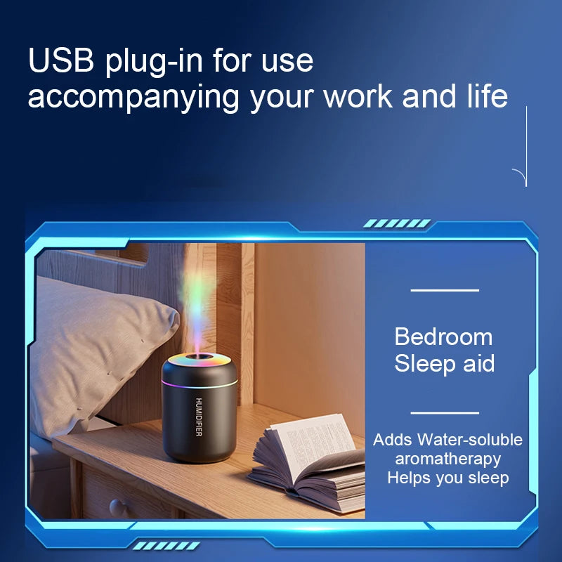 Mini Air Humidifier Usb Aroma Diffuser 180ml Essential Oil Purifier Cool Mist Sprayer Car Home Bedroom LED Desktop humidificador